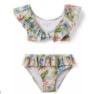 Janie and Jack Tropical Floral Ruffle 2-Piece Bikini - 2T and 3T